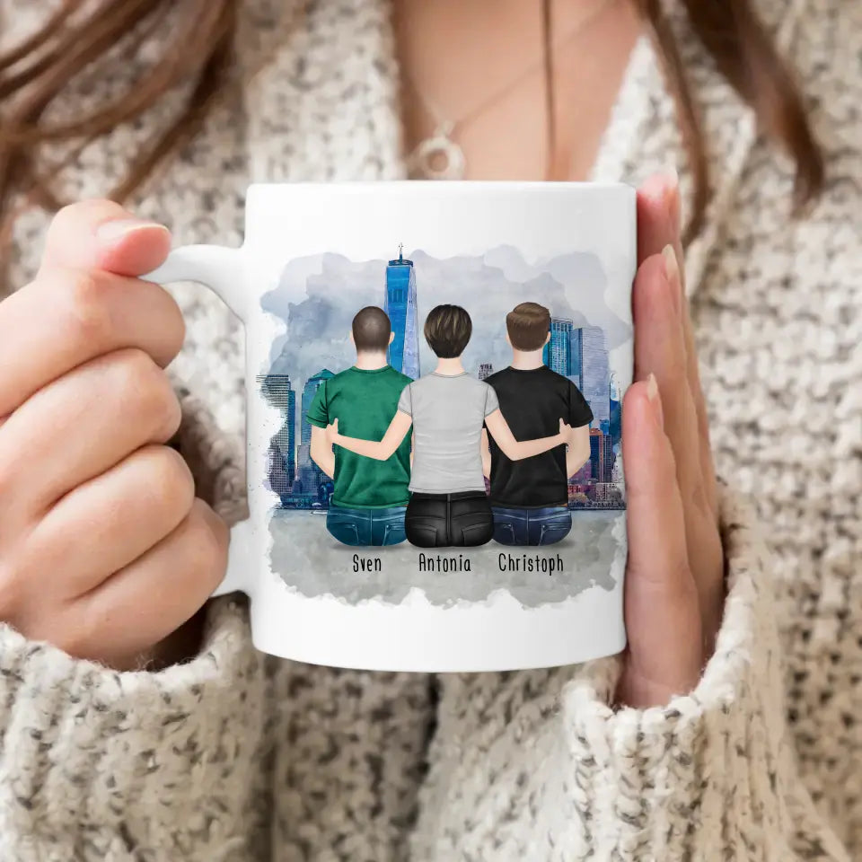 Personalisierte Tasse mit Mutter/Sohn (2 Söhne)