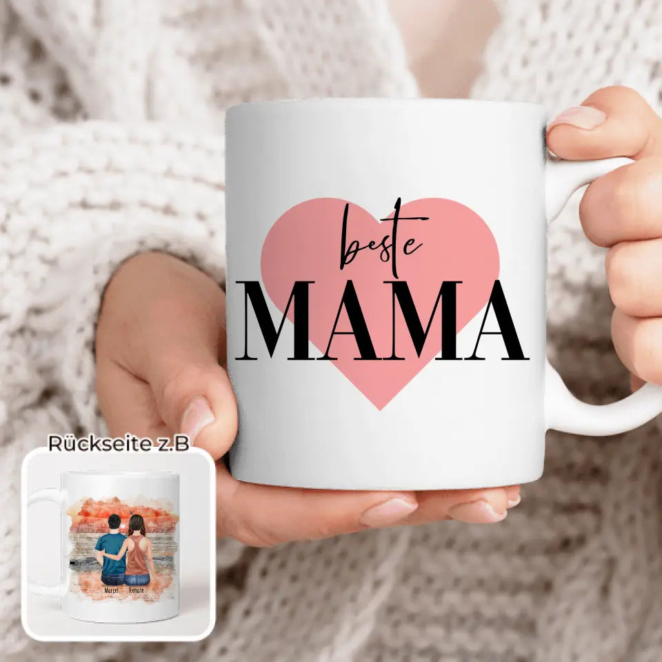 Personalisierte Tasse mit Mutter/Sohn (1 Sohn)