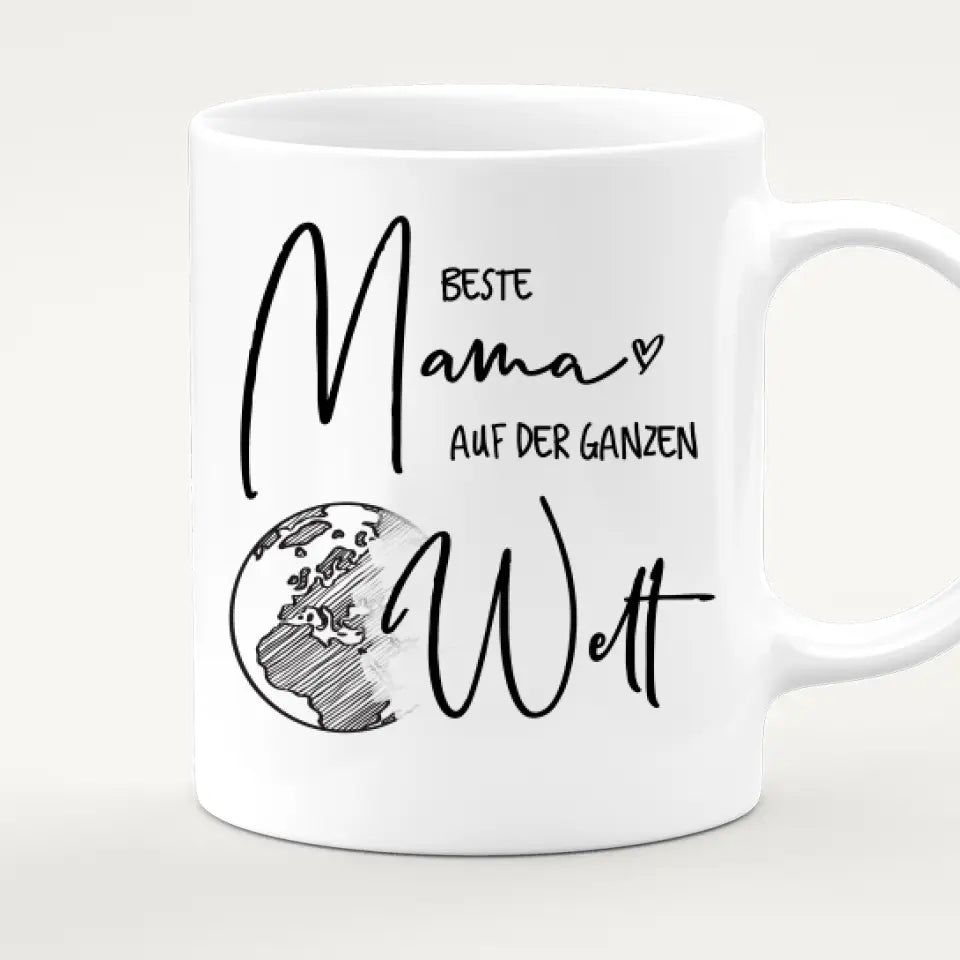 Personalisierte Tasse - Mutter + Tochter mit Jacken