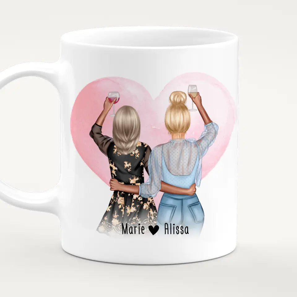 Personalisierte Tasse - Mutter + Tochter mit Drinks