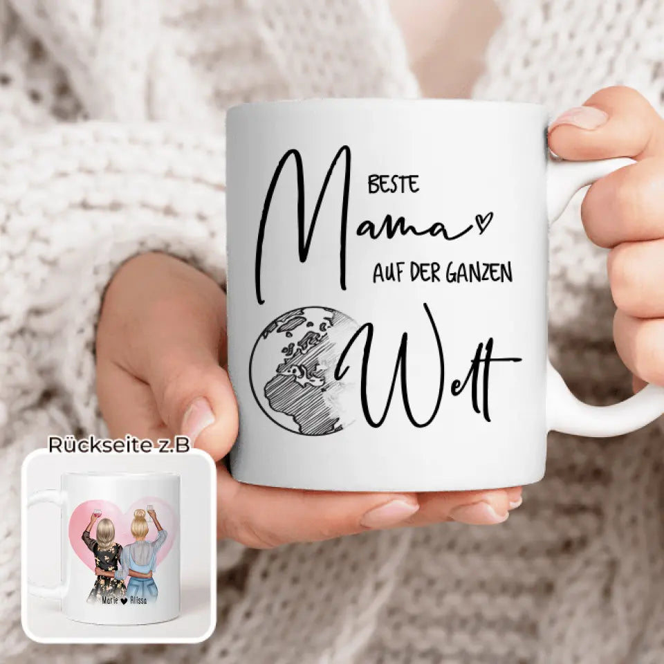 Personalisierte Tasse - Mutter + Tochter mit Drinks