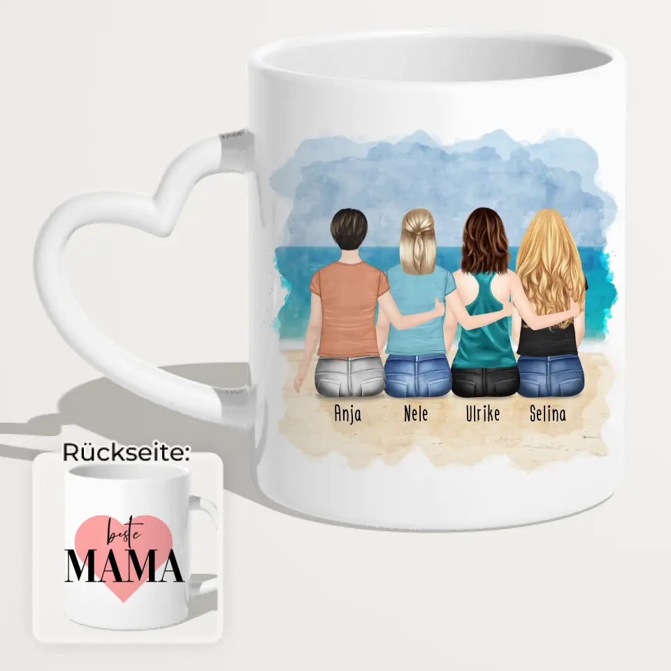 Personalisierte Tasse mit Mutter/Tochter (3 Töchter)