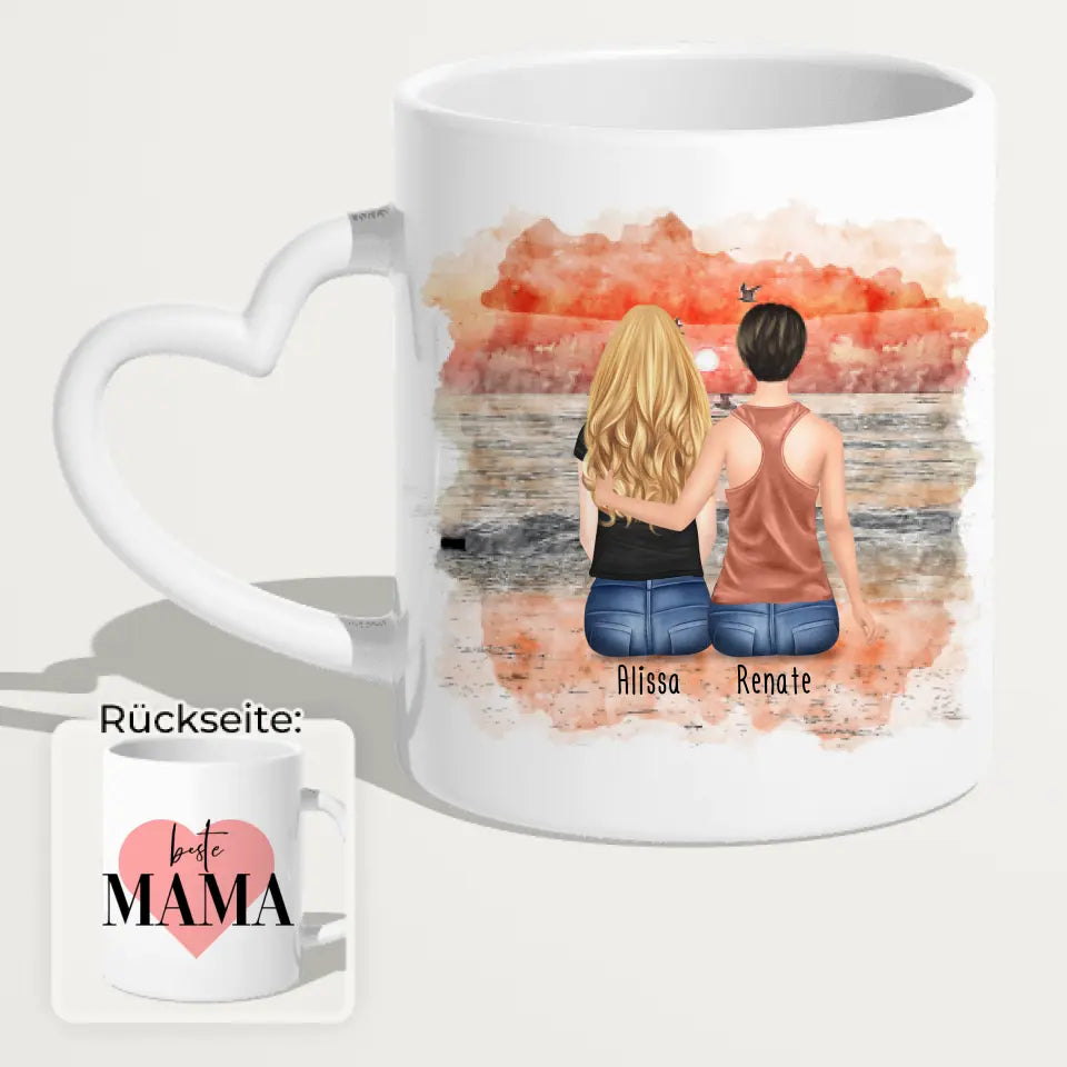 Personalisierte Tasse mit Mutter/Tochter (1 Tochter)