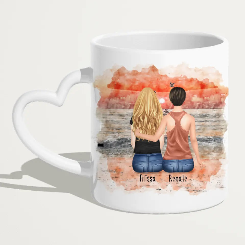 Personalisierte Tasse mit Mutter/Tochter (1 Tochter)