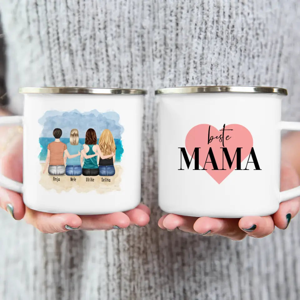 Personalisierte Tasse mit Mutter/Tochter (3 Töchter)