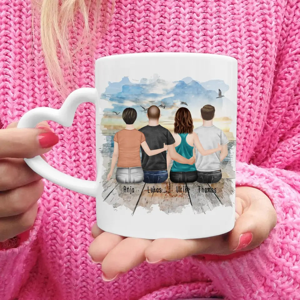 Personalisierte Tasse mit Mutter/Tochter/Sohn (1 Tochter + 2 Söhne)