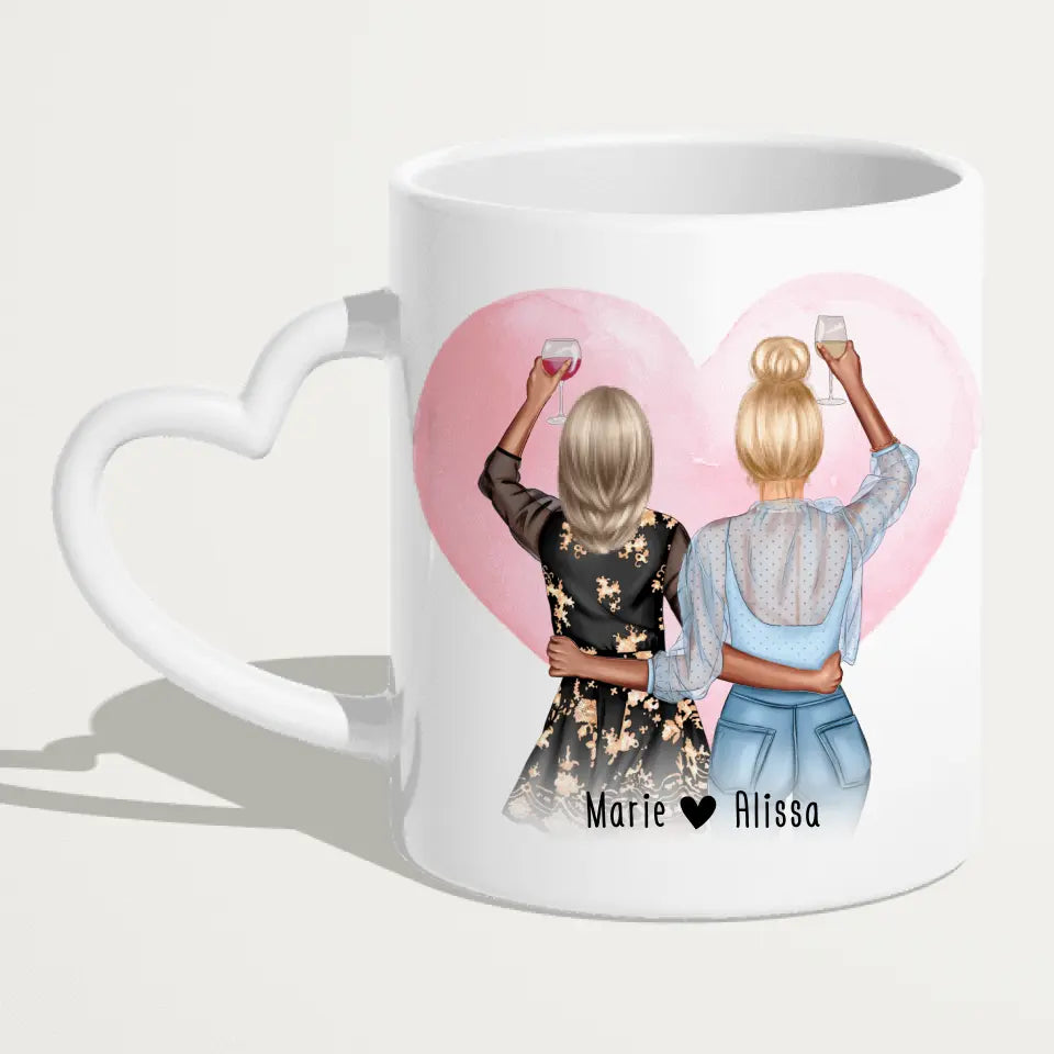 Personalisierte Tasse - Mutter + Tochter mit Drinks