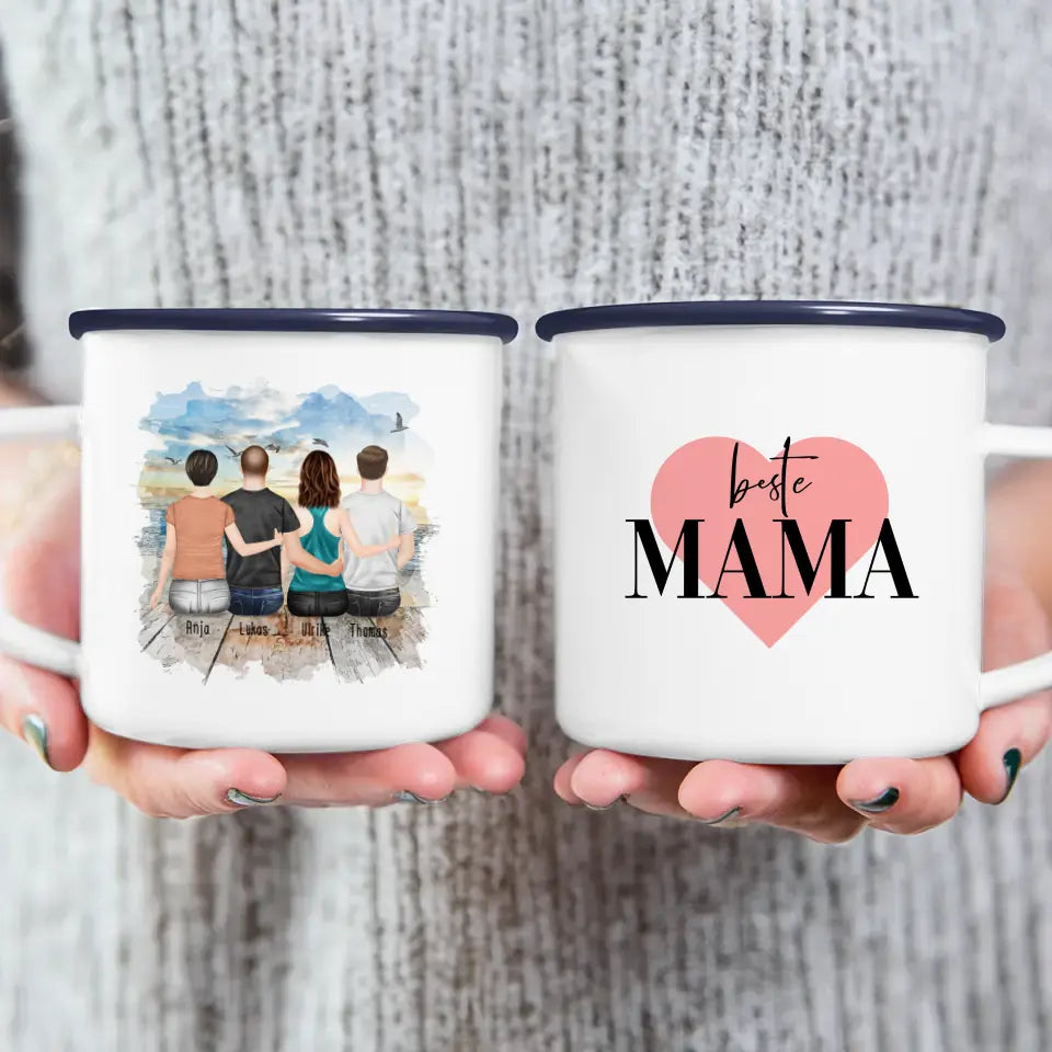 Personalisierte Tasse mit Mutter/Tochter/Sohn (1 Tochter + 2 Söhne)