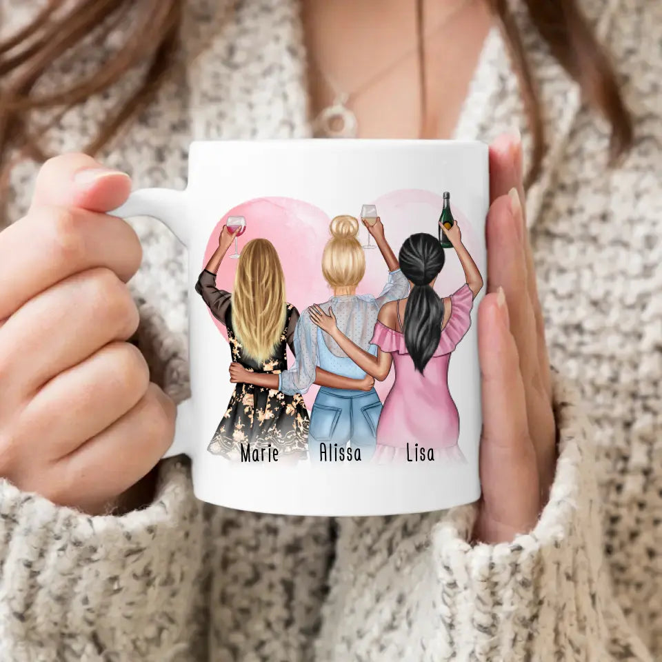 Personalisierte Tasse Beste Freundinnen (3 Freundinnen)