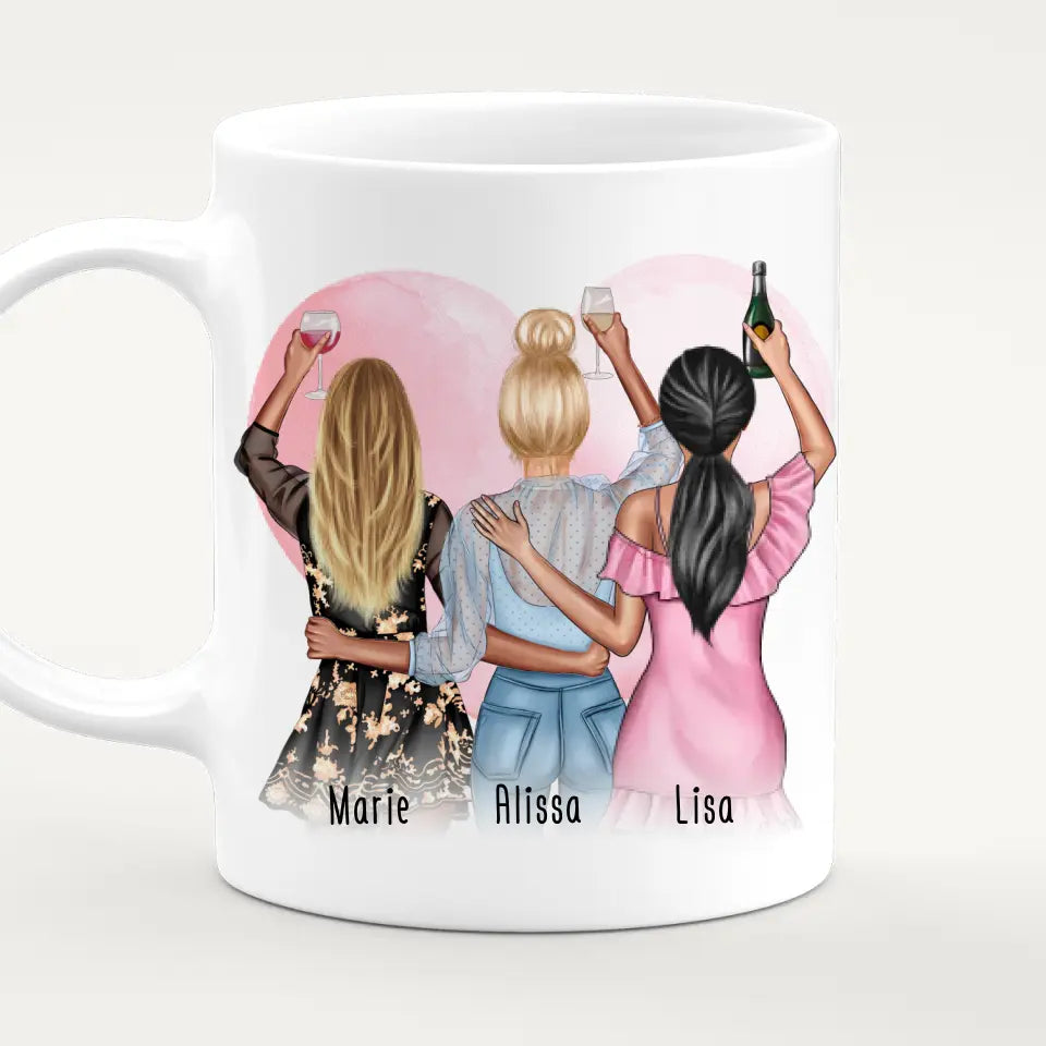 Personalisierte Tasse Beste Freundinnen (3 Freundinnen)