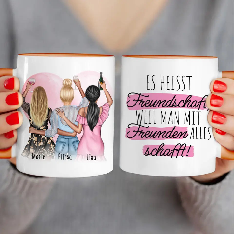 Personalisierte Tasse Beste Freundinnen (3 Freundinnen)