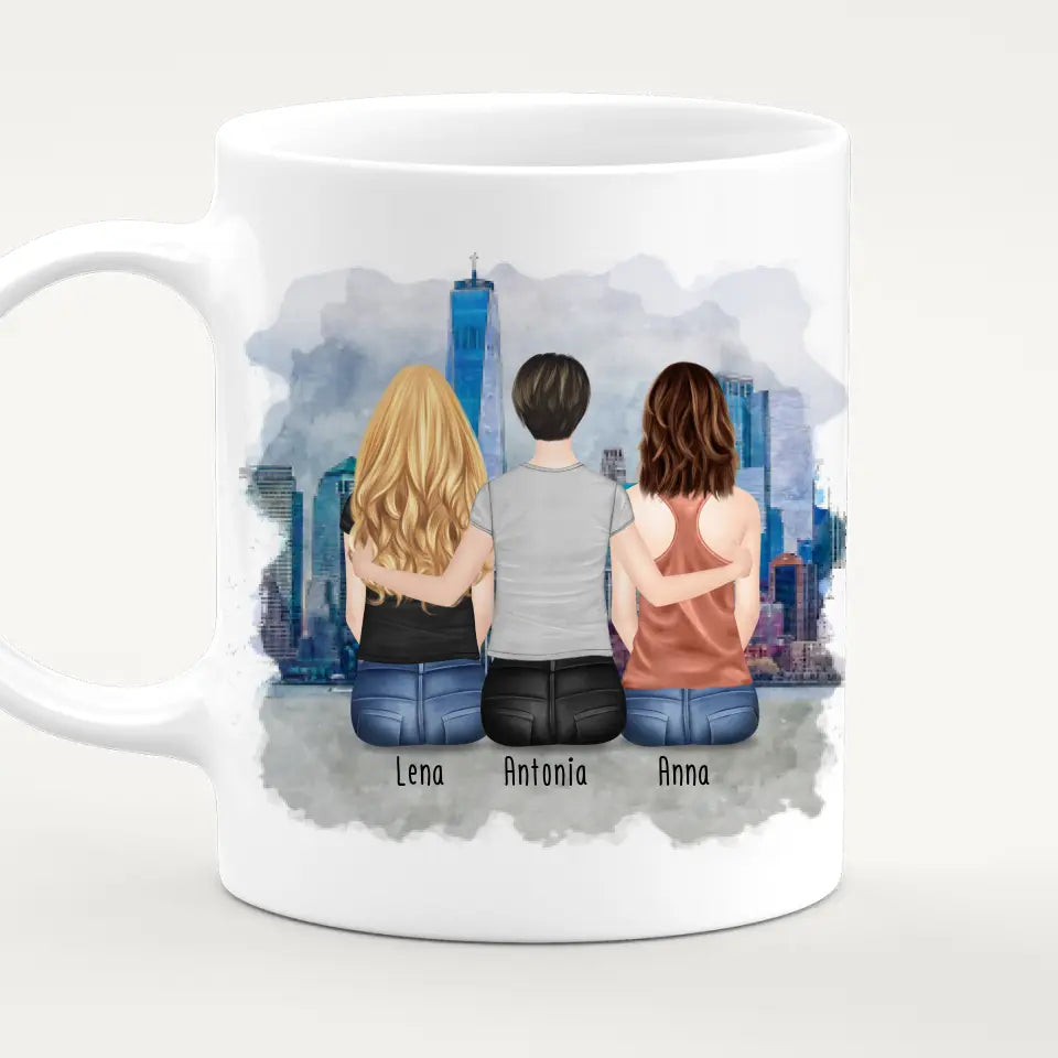 Personalisierte Tasse mit Mutter/Tochter (2 Töchter)