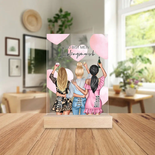 Personalisierte Acrylglasplatte - Beste Freundinnen (3 Freundinnen) - Best Friends