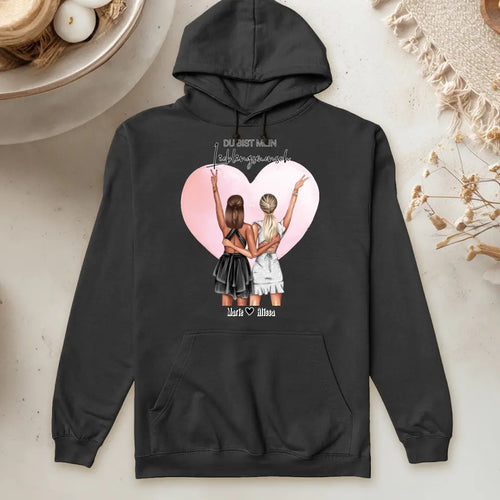 Personalisierter Hoodie - Beste Freundin mit Kleid (2 Freundinnen)