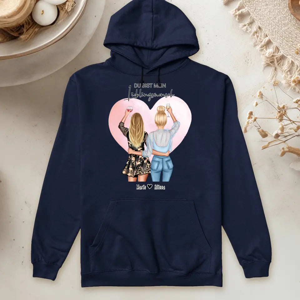 Personalisierter Hoodie - Beste Freundin (2 Freundinnen) - Best Friends