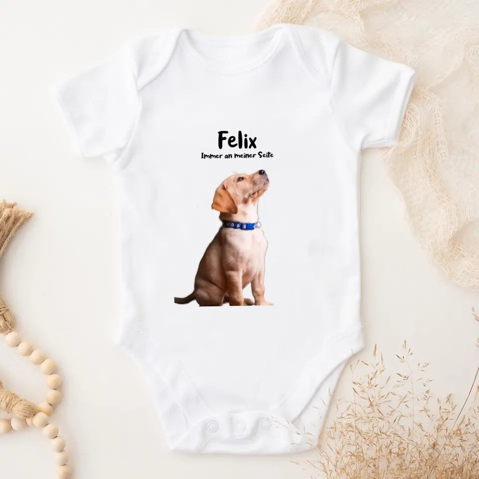 Personalisiertes Baby/Kinder T-Shirt - Bild vom eigenen Tier/Haustier (Hund/Katze/Pferd/Hase/Meerschweinchen)