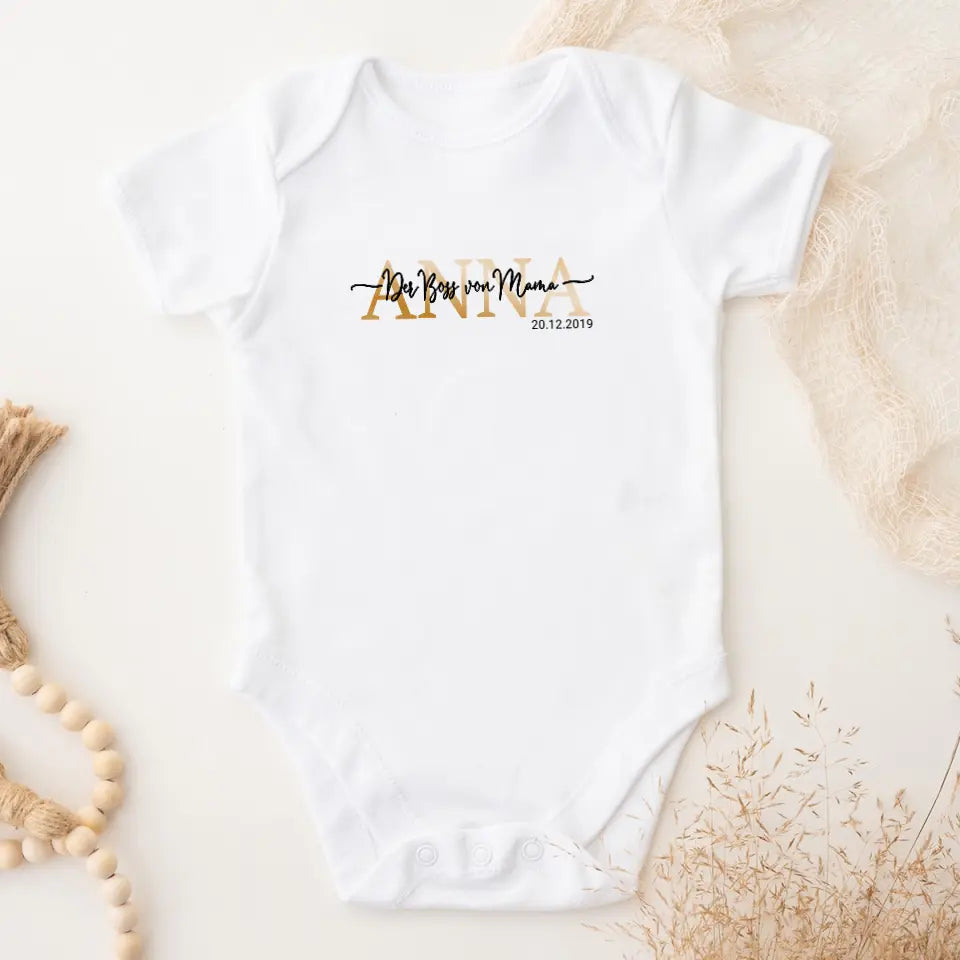 Personalisierter Baby Body - Babyname mit Spruch und Datum