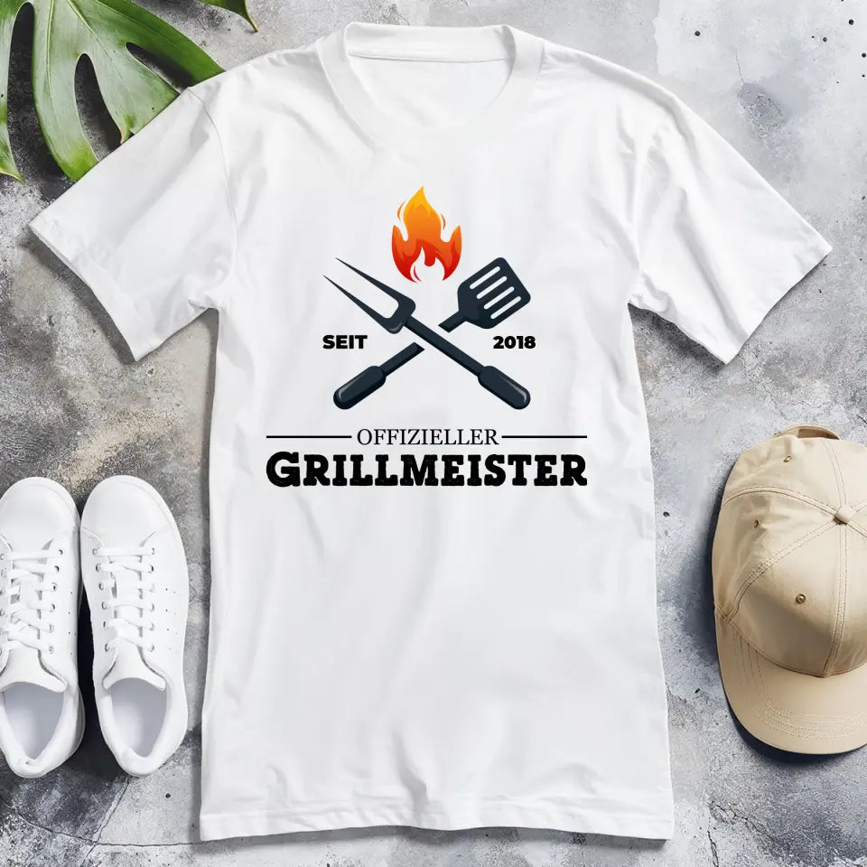 Personalisiertes T-Shirt - Offizieller Grillmeister seit...