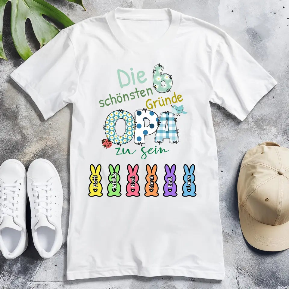 Personalisiertes T-Shirt - Die X schönsten Gründe Opa zu sein - Oster T-Shirt