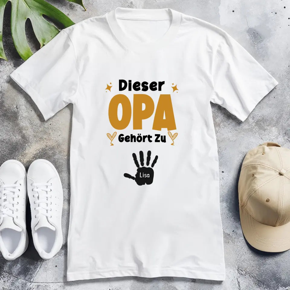 Personalisierter T-Shirt- Dieser Opa gehört zu... (bis zu 10 Kinder)