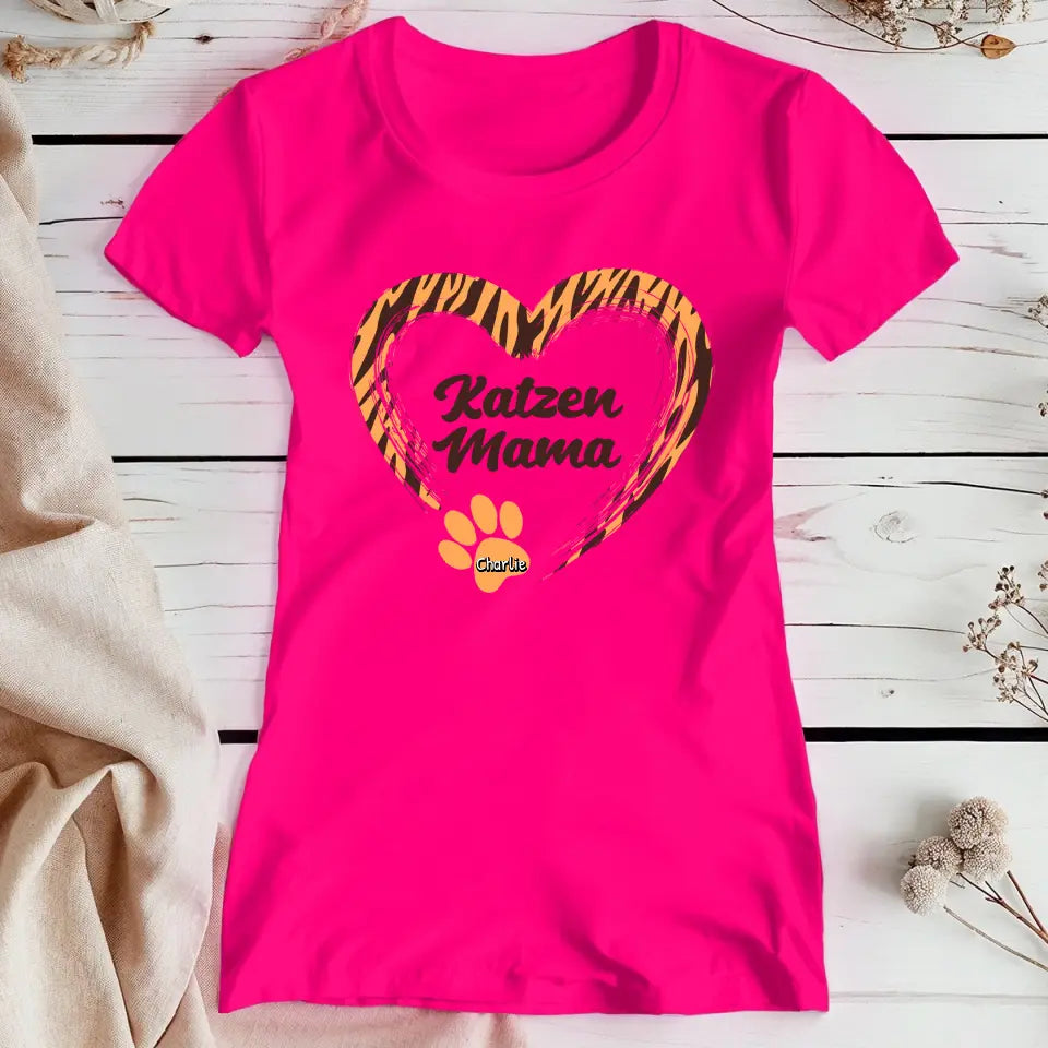 Personalisierter T-Shirt - Katzen Mama