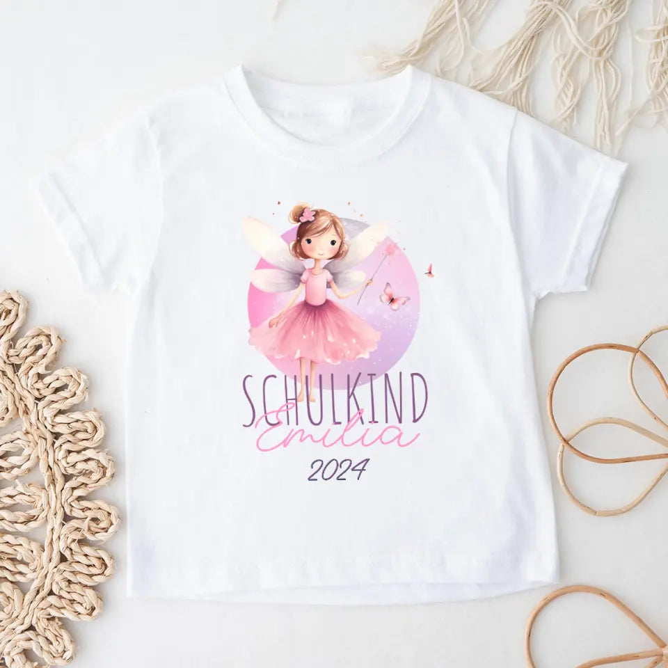 Personalisiertes Kinder T-Shirt - Schulkind mit Name, Jahr & Fee