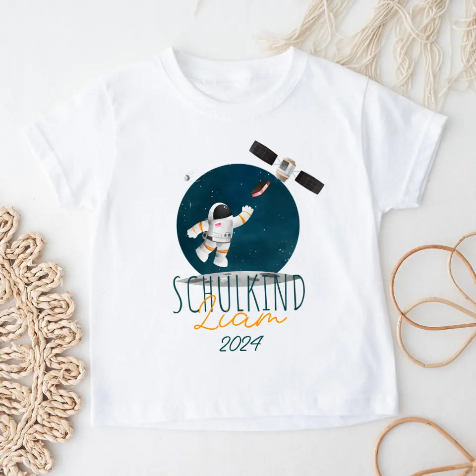 Personalisiertes Kinder T-Shirt - Schulkind mit Name, Jahr & Astronaut