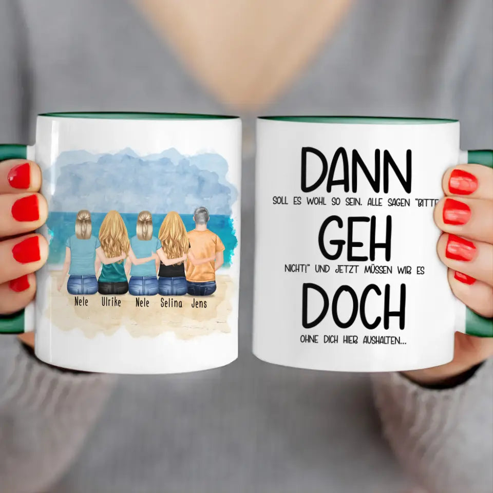 Personalisierte Tasse Kollegen (1 Mann + 4 Frauen) - Abschiedsgeschenk