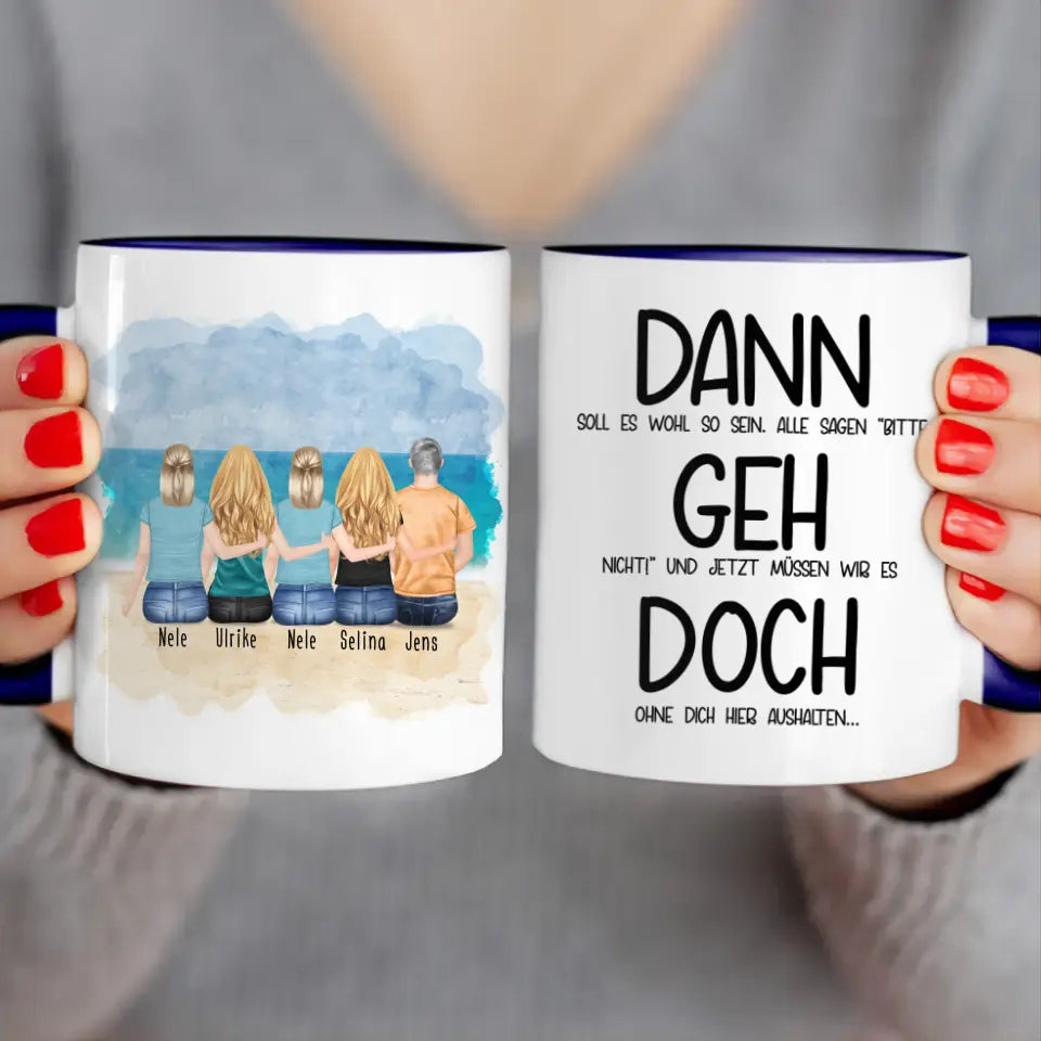 Personalisierte Tasse Kollegen (1 Mann + 4 Frauen) - Abschiedsgeschenk