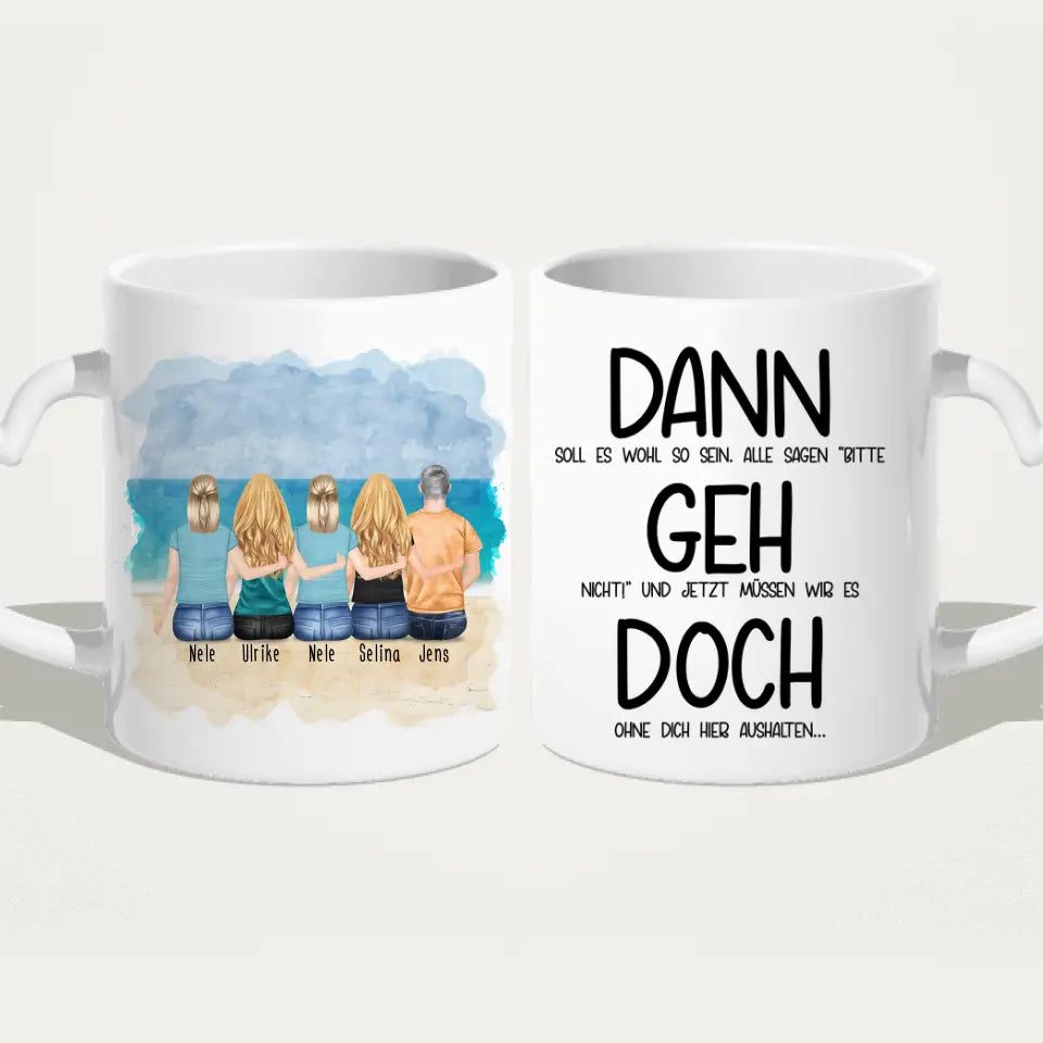 Personalisierte Tasse Kollegen (1 Mann + 4 Frauen) - Abschiedsgeschenk