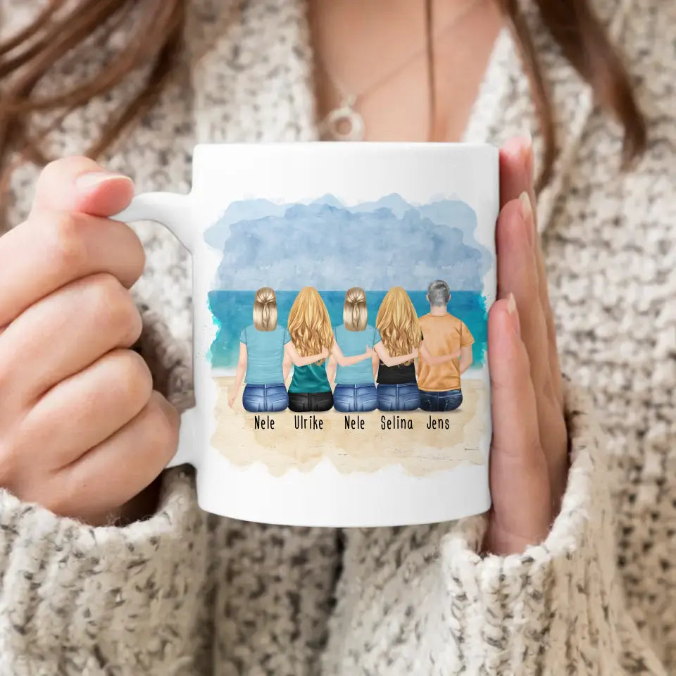 Personalisierte Tasse Kollegen (1 Mann + 4 Frauen) - Abschiedsgeschenk