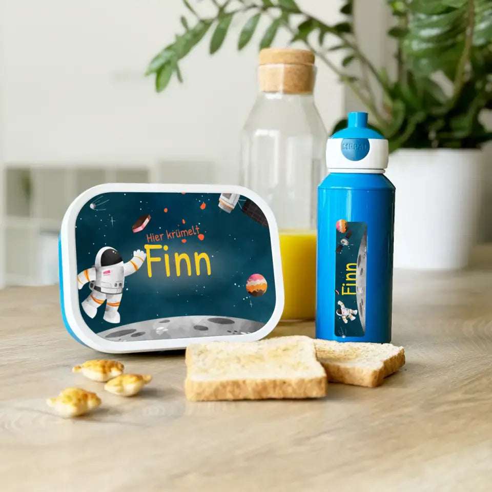 Personalisierte Mepal Campus Bento Brotdose/Trinkflasche im Astronauten Design mit Namen