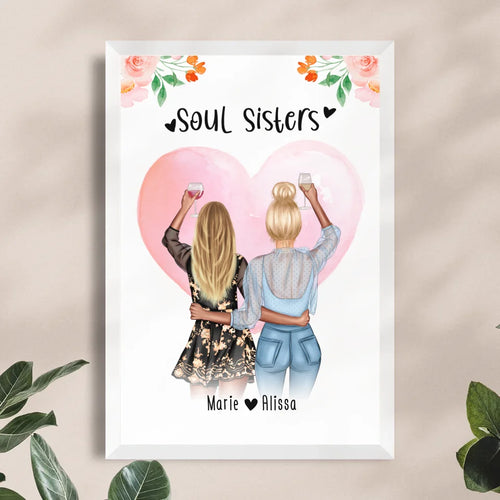 Personalisiertes Poster - Beste Freundin (2 Freundinnen) - Best Friends