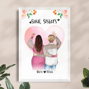 Personalisiertes Poster - Beste Freundin (2 Freundinnen) - Best Friends (Plus Size)