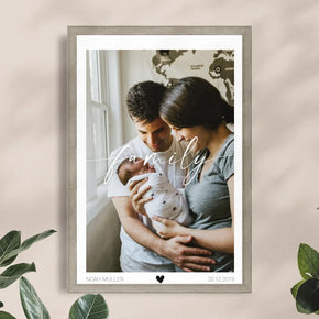 Personalisiertes Familienposter - Bild mit Schriftzug