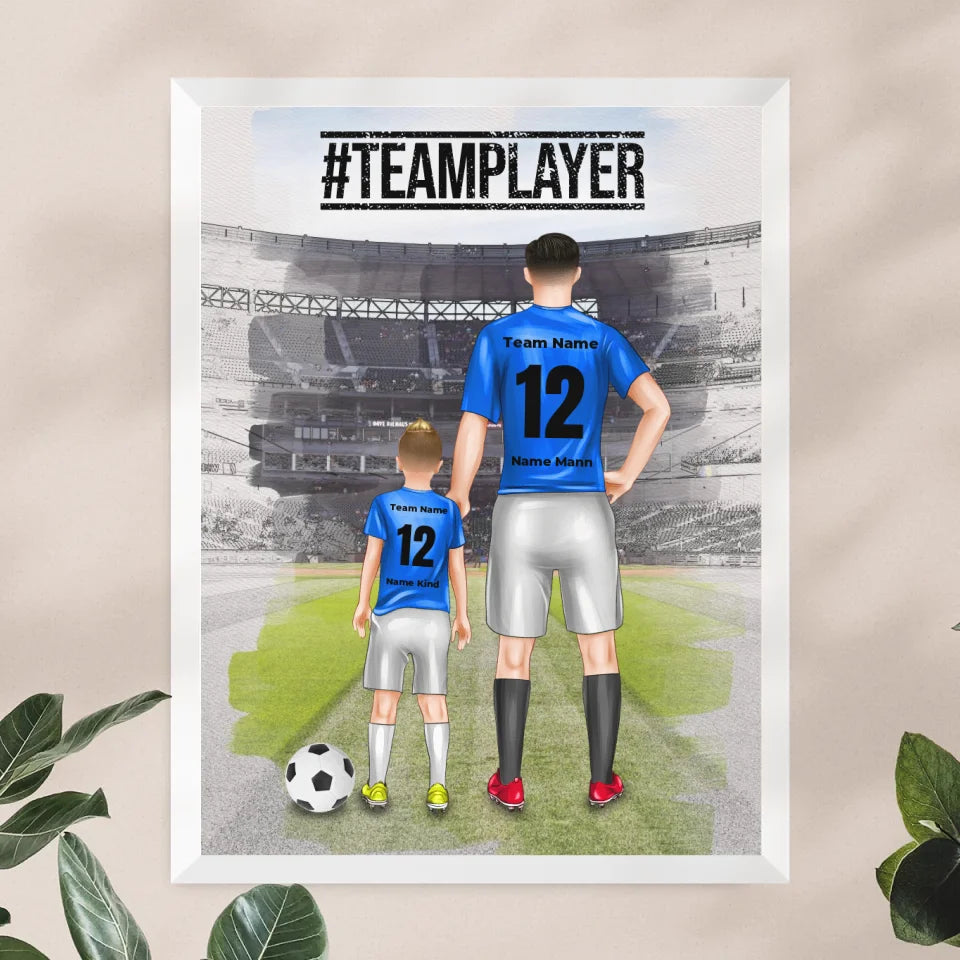 Personalisiertes Fußball Poster mit mehreren Fußballern/Fußballerinnen - Familienposter