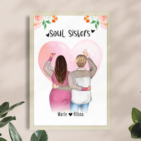 Personalisiertes Poster - Beste Freundin (2 Freundinnen) - Best Friends (Plus Size)