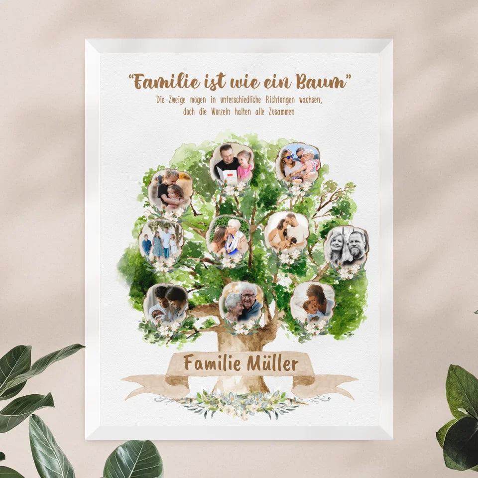 Personalisiertes Poster - Familienstammbaum mit 2-10 Bildern