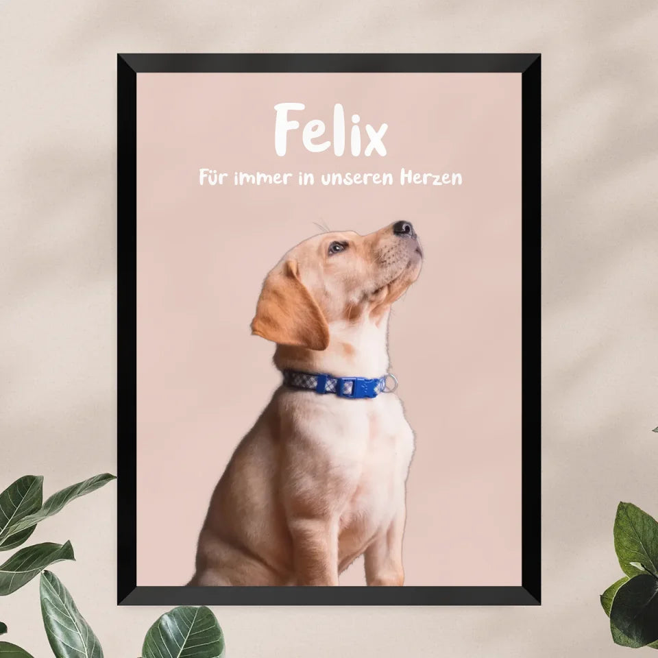 Personalisiertes Tierposter mit Bild und Name