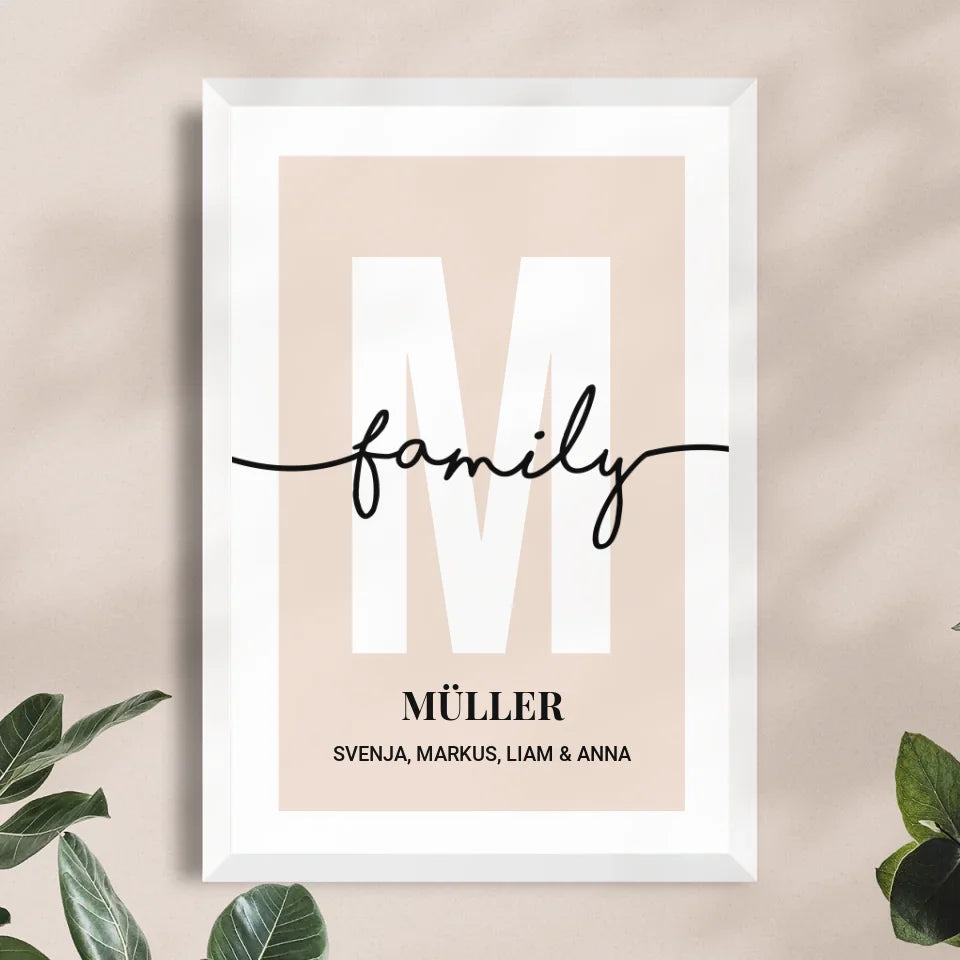 Personalisiertes Poster - Buchstabe mit Familienname und Namen