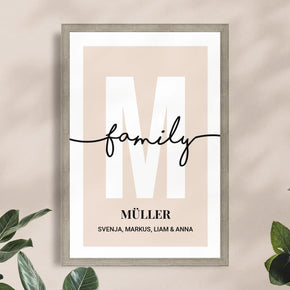 Personalisiertes Poster - Buchstabe mit Familienname und Namen