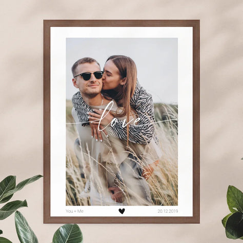 Personalisiertes Paar-Poster - Bild mit Schriftzug