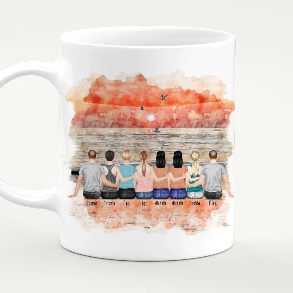 Personalisierte Tasse Kollegen (6 Frauen + 2 Männer) - Abschiedsgeschenk