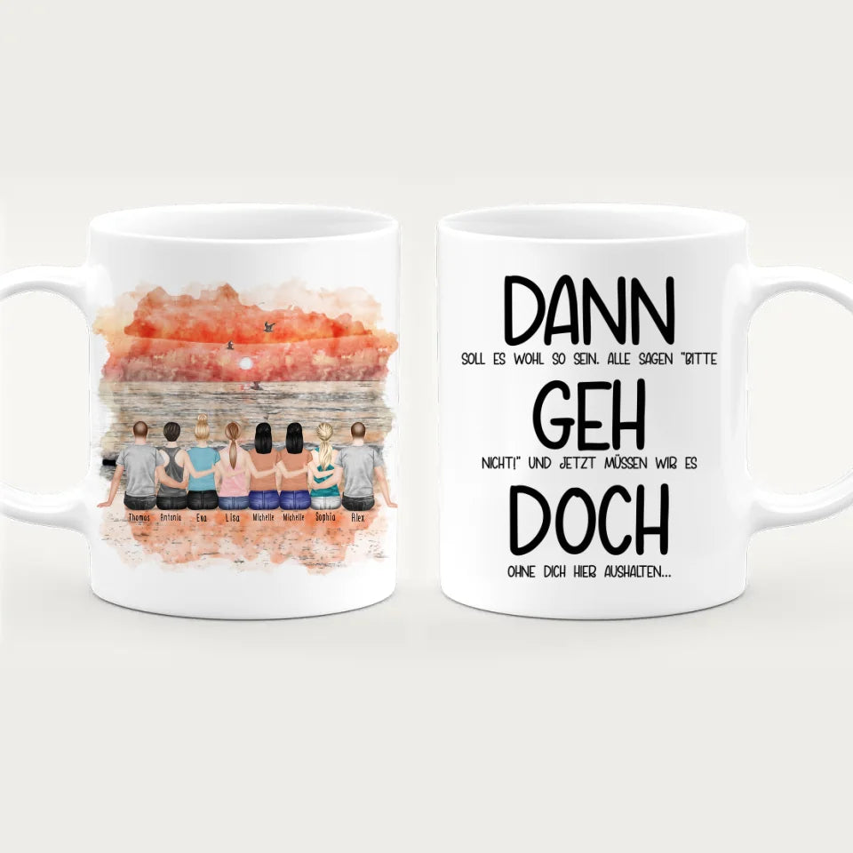 Personalisierte Tasse Kollegen (6 Frauen + 2 Männer) - Abschiedsgeschenk