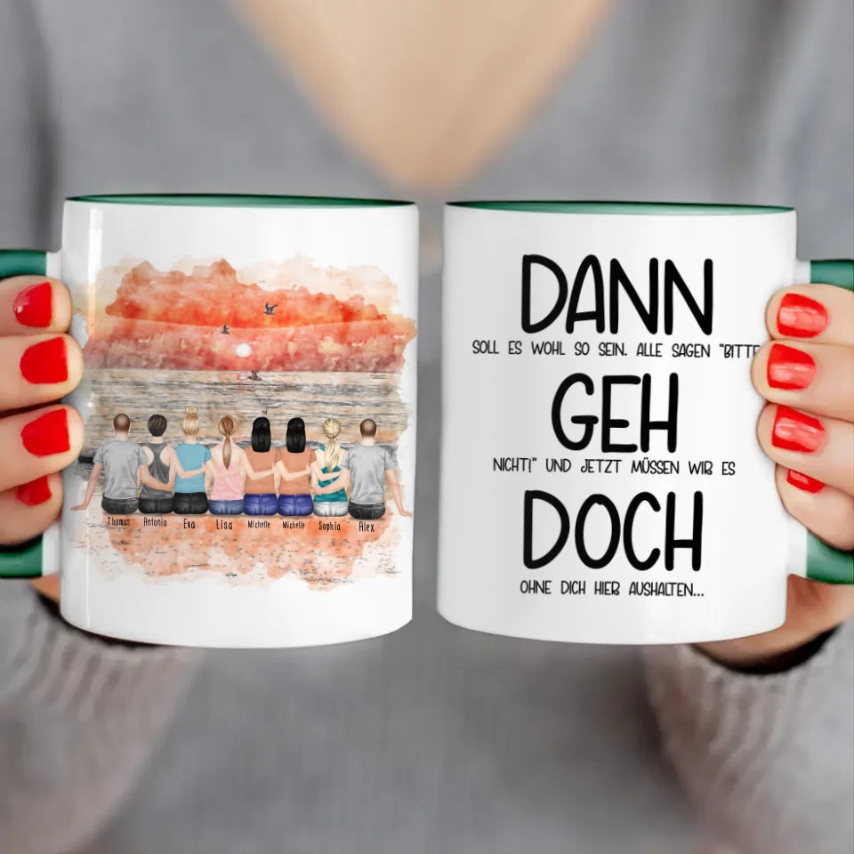 Personalisierte Tasse Kollegen (6 Frauen + 2 Männer) - Abschiedsgeschenk