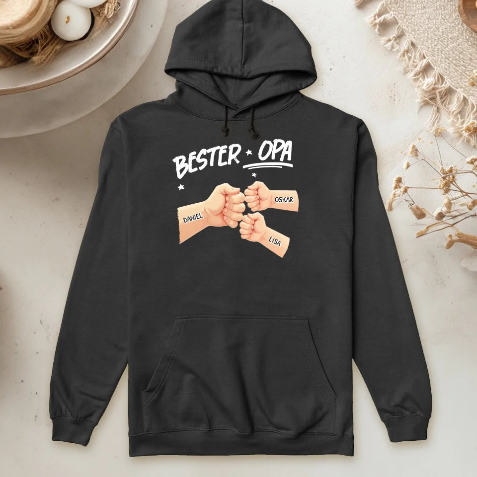 Personalisierter Hoodie - Bester Opa Faustcheck/Fist Bump