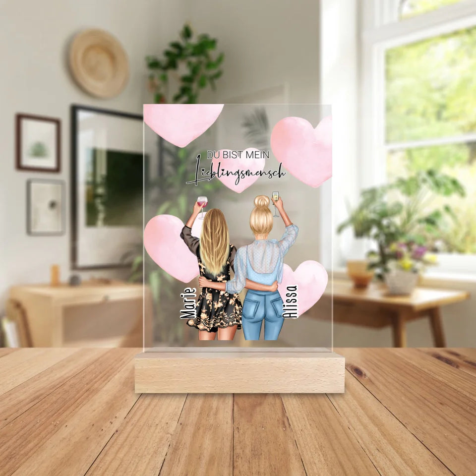 Personalisierte Acrylglasplatte - Beste Freundin (2 Freundinnen) - Best Friends