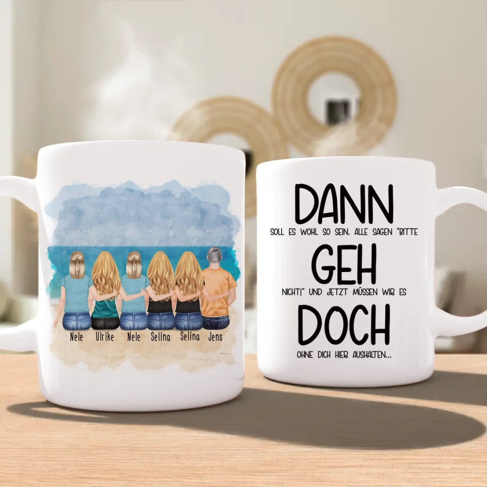 Personalisierte Tasse Kollegen (5 Frauen + 1 Mann) - Abschiedsgeschenk