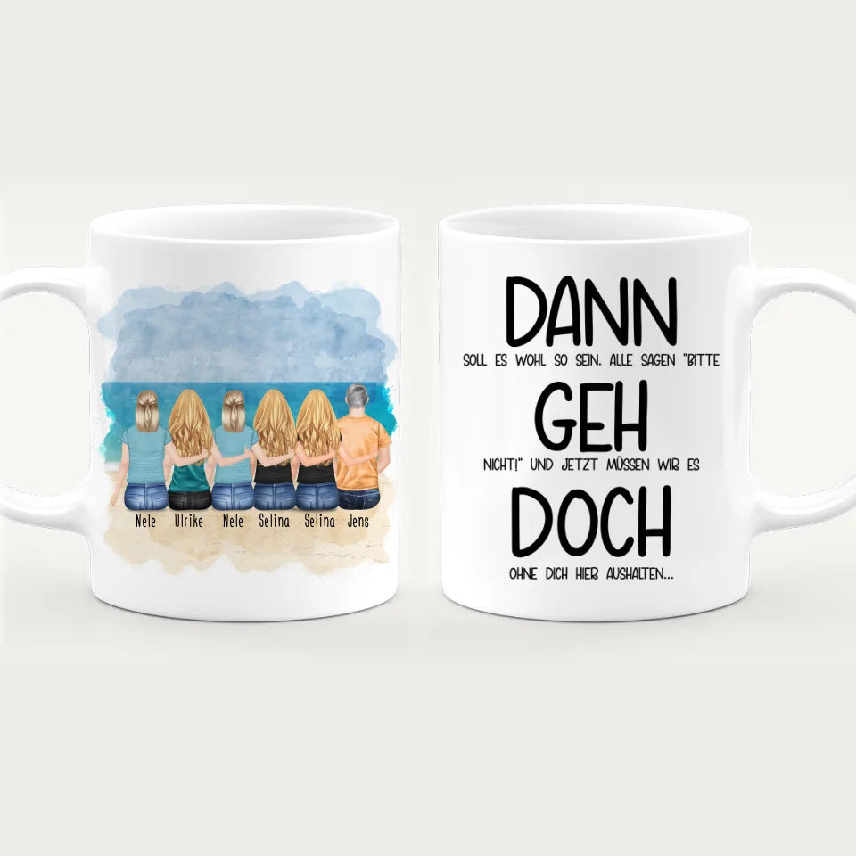 Personalisierte Tasse Kollegen (5 Frauen + 1 Mann) - Abschiedsgeschenk