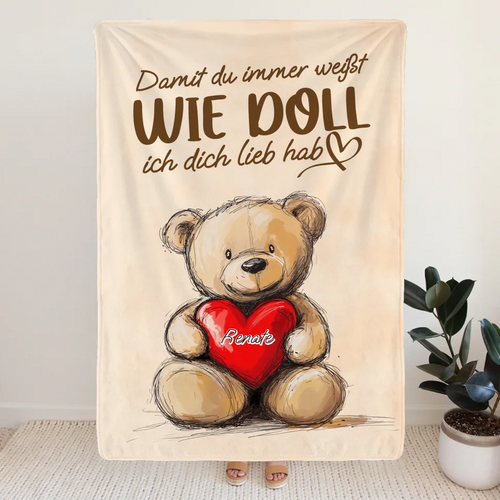 Personalisierte Decke - Damit du immer weißt wie doll ich dich lieb hab